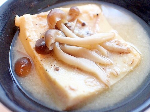 高野豆腐を豪快に♪食べるお味噌汁！